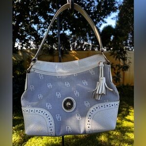 Dooney & Bourke White and Blue Shoulder Bag